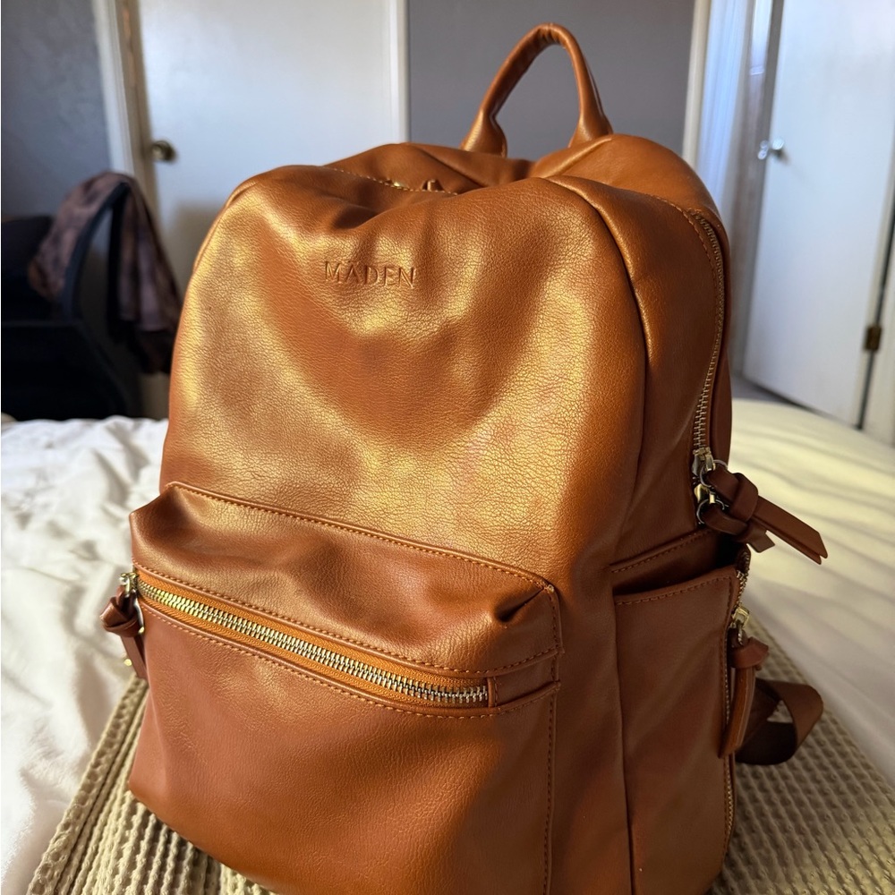 Maden Brown Leather Backpack